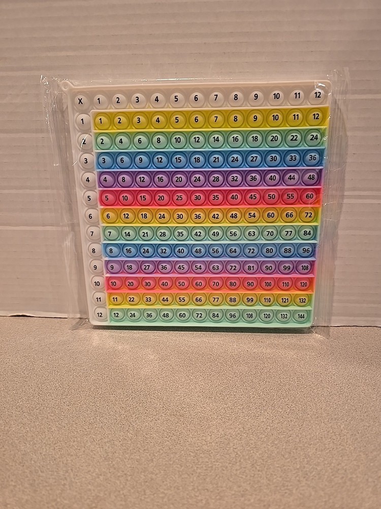 Multi-Colored Multiplication Table Chart Educational Math Learning Tool *Sealed*
