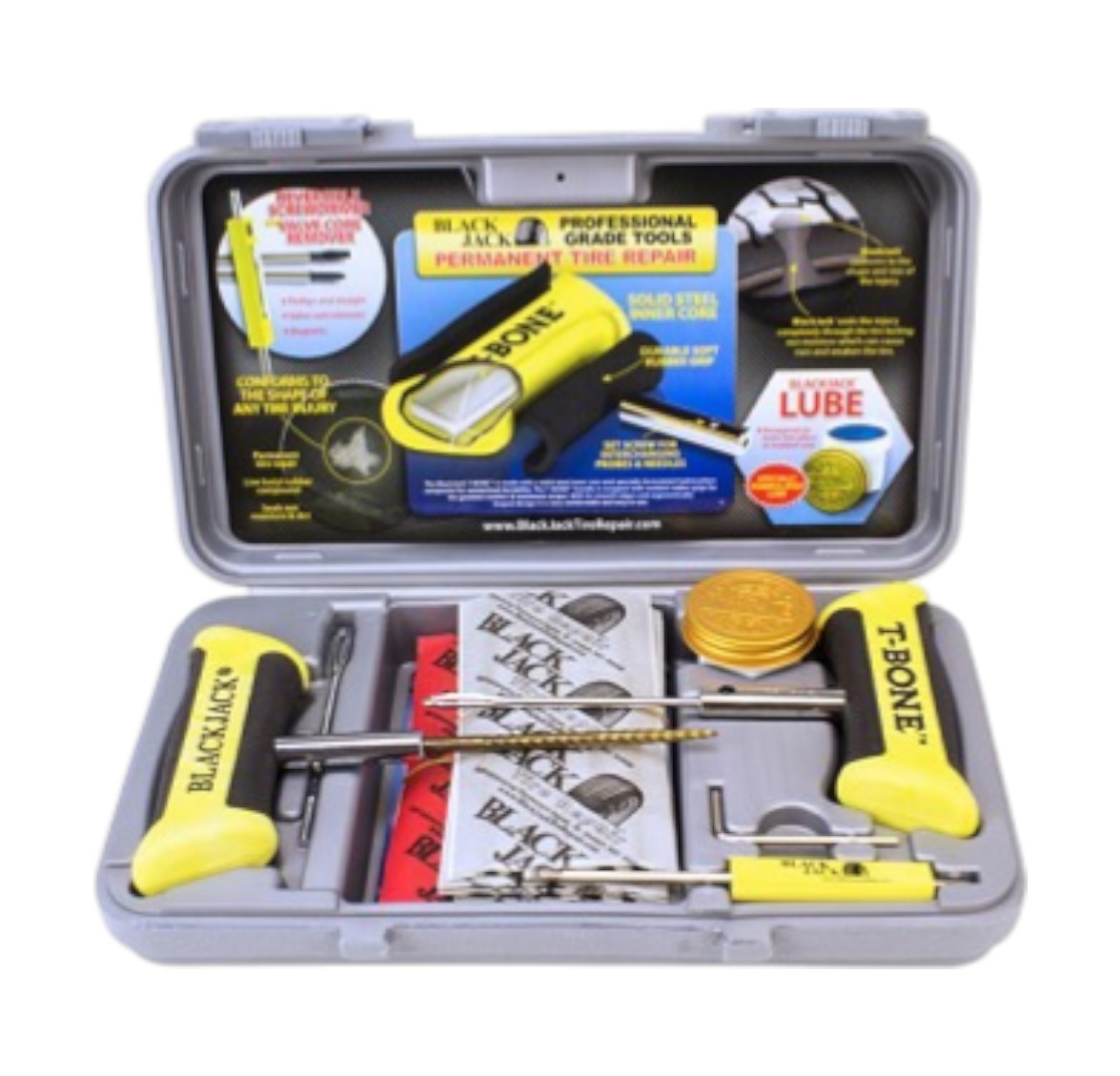 KT335 Truck Tire Repair Kit BlackJack T-Bone Handle Heavy Duty 35 Plug Set