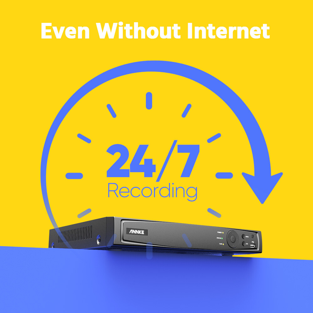 ANNKE 12MP 8CH NVR 4K Audio POE Security Camera System Outdoor Color Night IP67