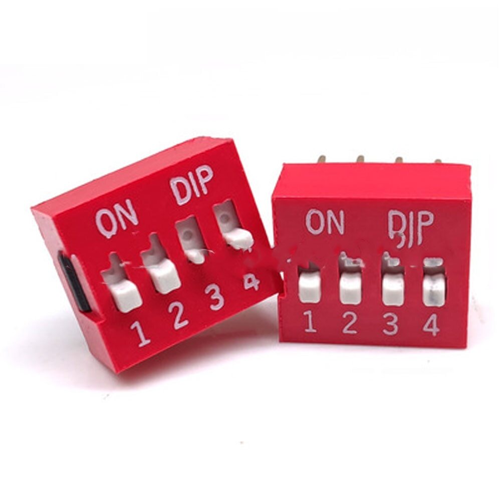 10PCS 2.54mm Pitch 4-Bit Slide Type DIP Switch