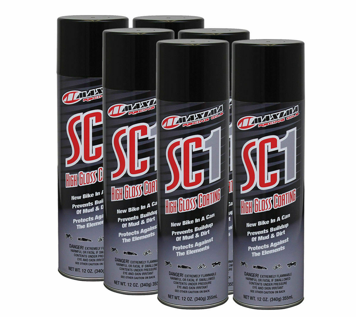 Maxima Racing Oils SC1 High Gloss Clear Coat LARGE 17.2 fl oz. Cans SC1 - 6 PACK