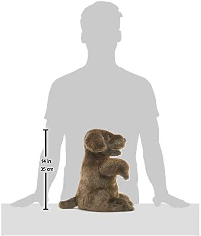Sitting Dog Hand Puppet, Brown