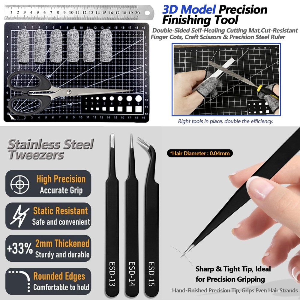 82Pcs 3D Printer Tool Kit w/Case for Bambu Lab, Creality, Anycubic,...