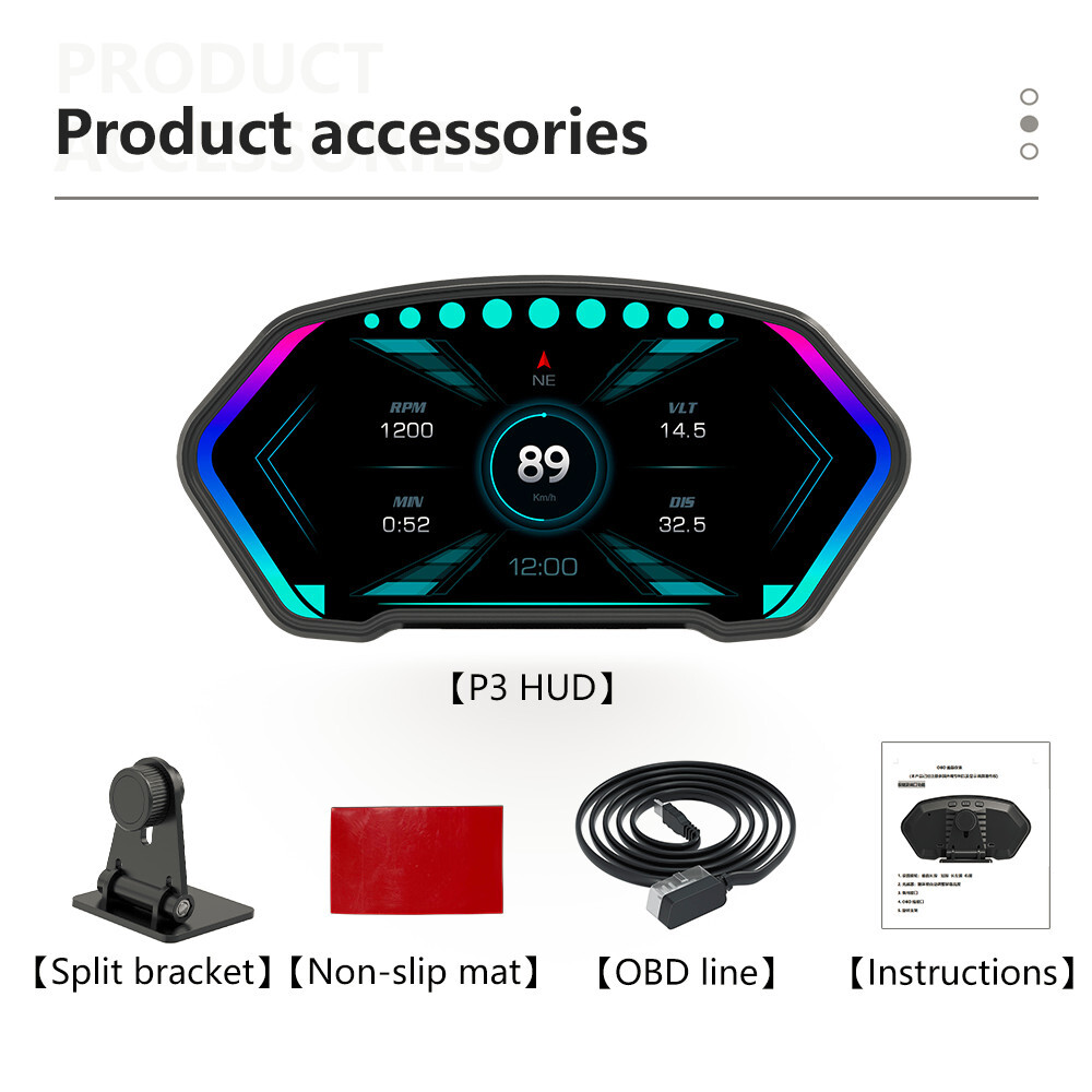Car OBD Digital Gauge GPS Head Up Display Dashboard Speedometer Multi-Function