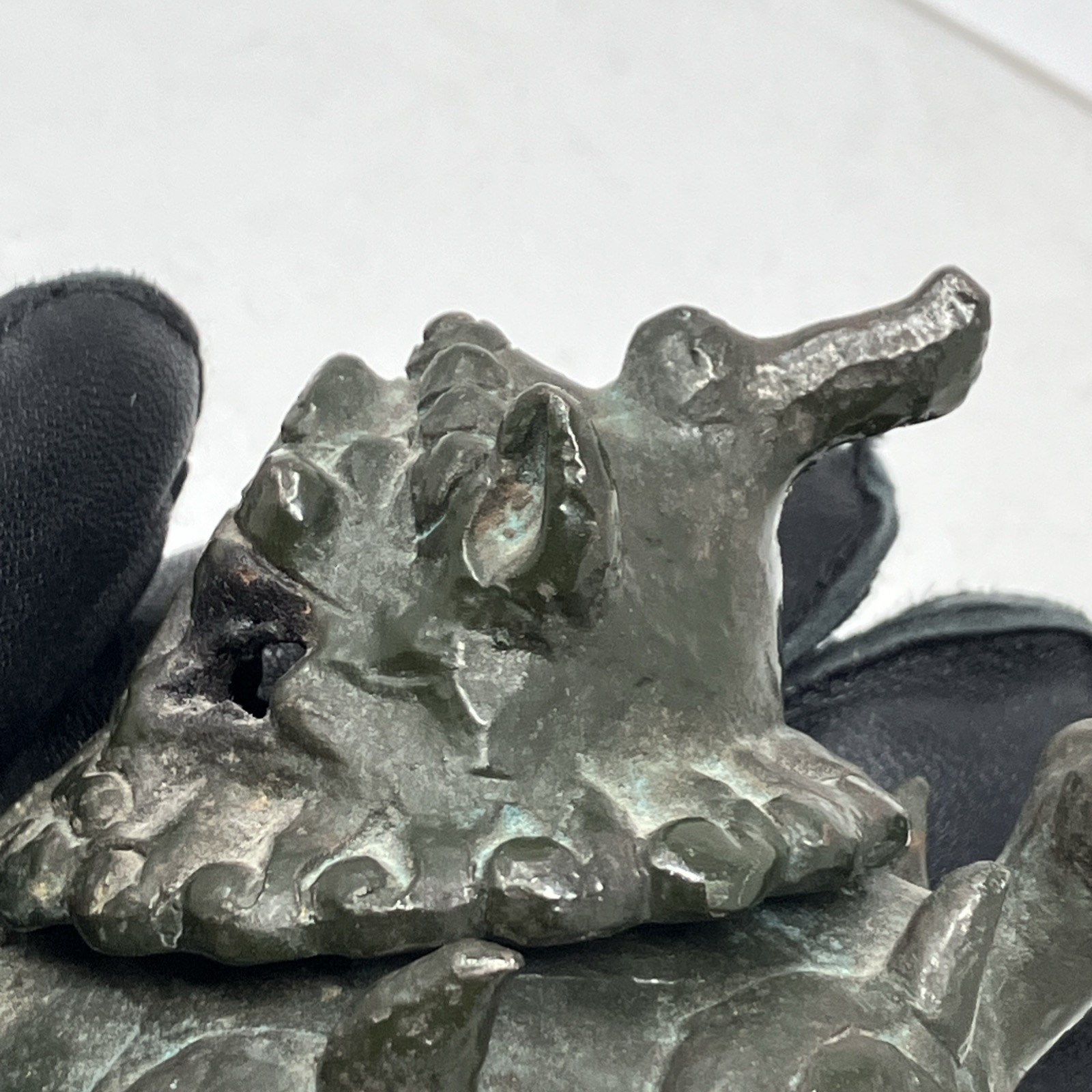 Antique Chinese Foo Dog Incense Burner Guardian Lion HEAVY ( Bronze? Cast Iron?)