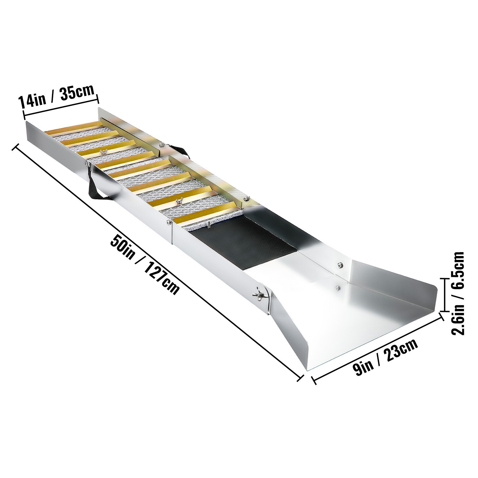 50" Folding Aluminum Alloy Sluice Box for Gold Panning and Prospecting