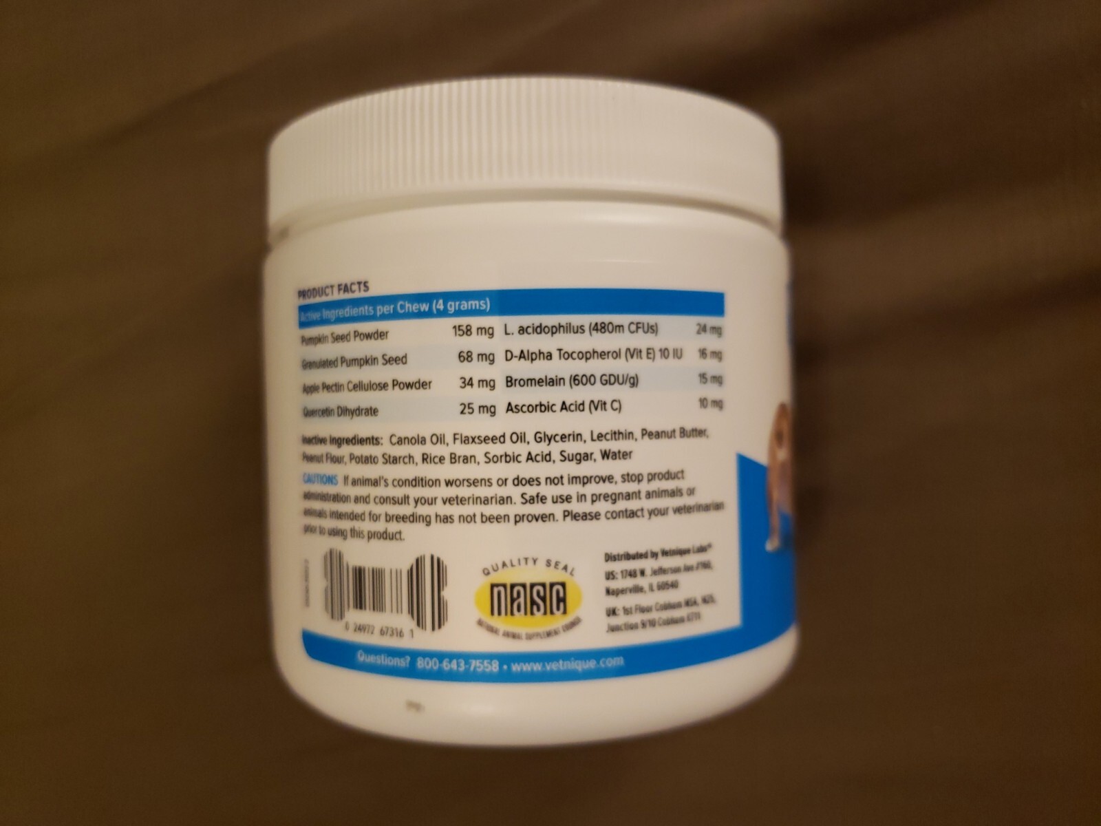 Glandex GSC60-44980 Peanut Butter Soft Chews for Dogs - 60 Count