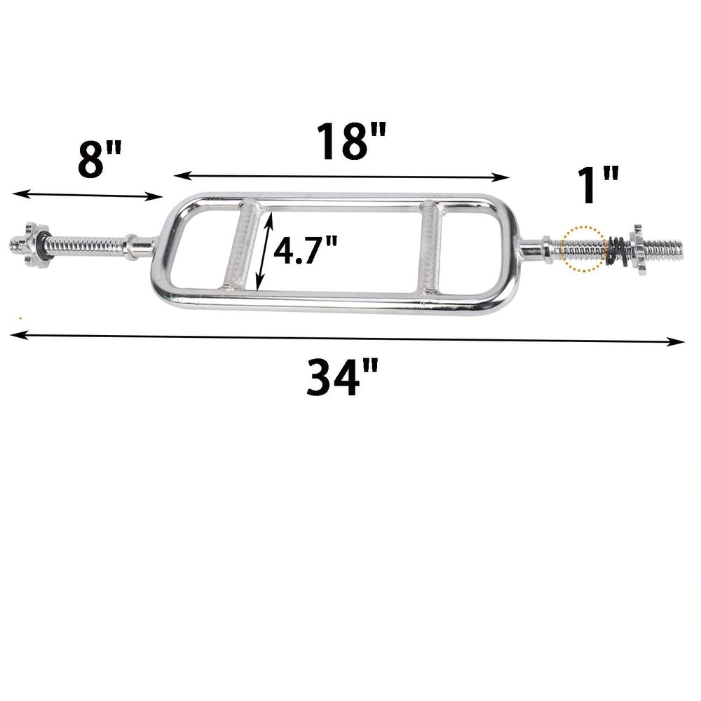 uyoyous 34'' Olympic Triceps Bar, Weight Bar Standard Threaded Solid Triceps ...