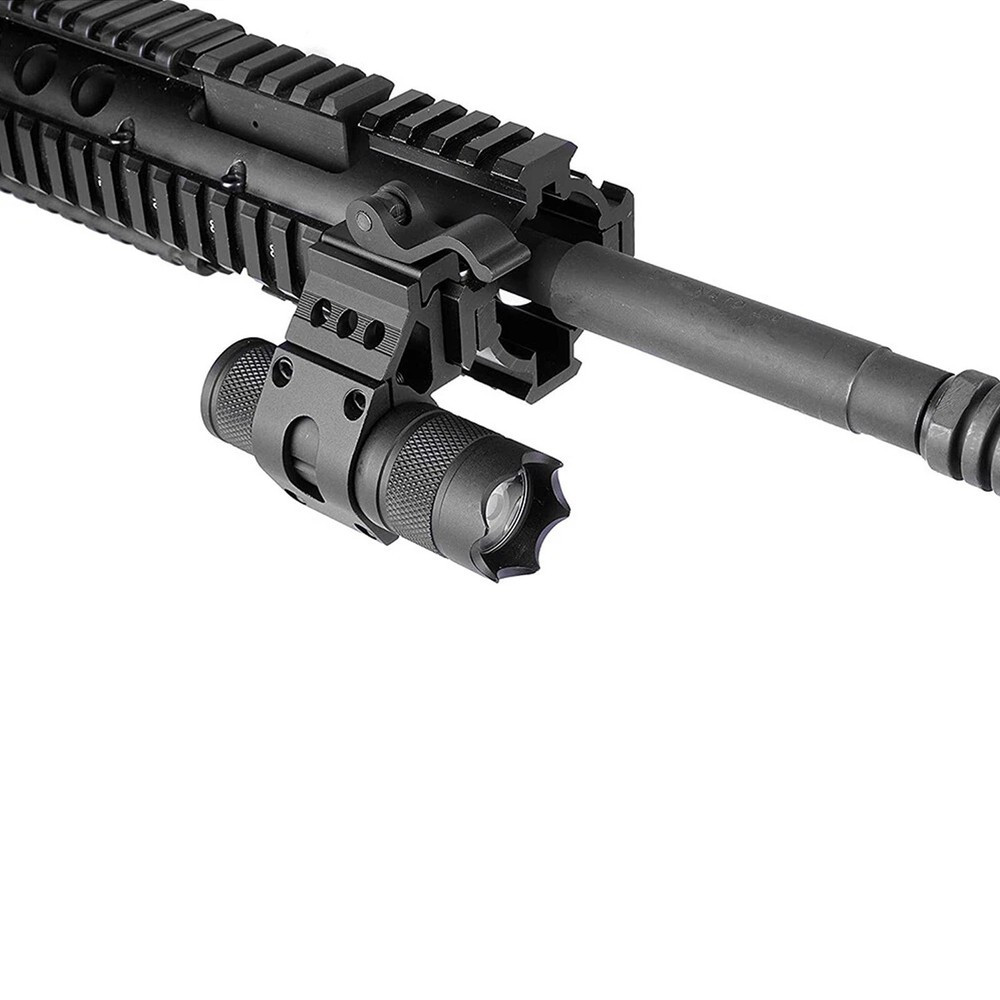 Tactical 1" Offset Picatinny Weaver Rail Mount for Flashlight With Quick Release