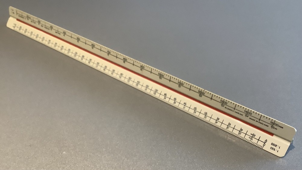 Vintage Blundell Harling Triangular Architects / Engineers Metric Scale Rule