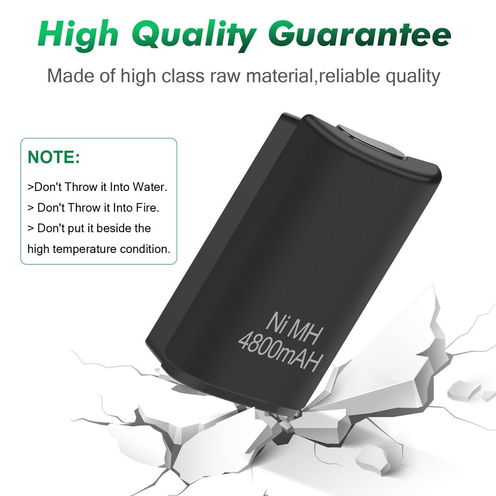 2*4800mAh Rechargeable Battery Pack Charger Cable Dock for Xbox 360 Controller
