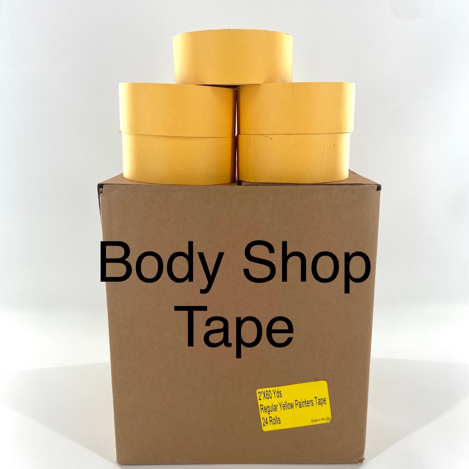 24 Rolls 2” X 60 Yards Yellow Automotive Painters Masking Tape BODYSHOP USA Made