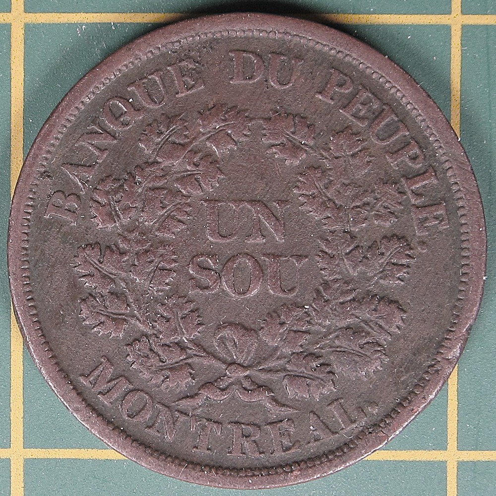 c.1838 Lower Canada Un Sou Token LC-5A5