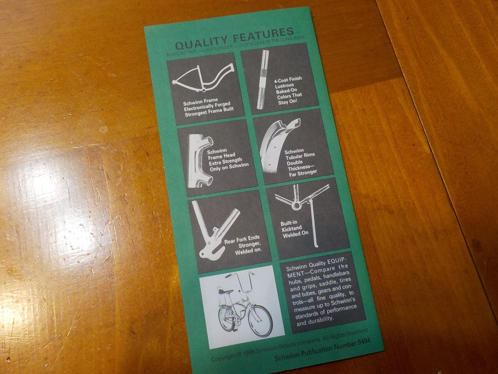 SCHWINN KRATE STING-RAY OWNERS MANUAL