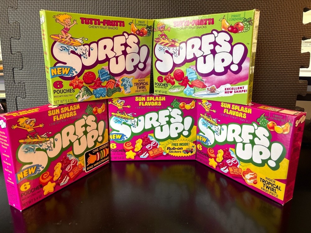 Surfs Up fruit snacks - 5 empty custom design display boxes