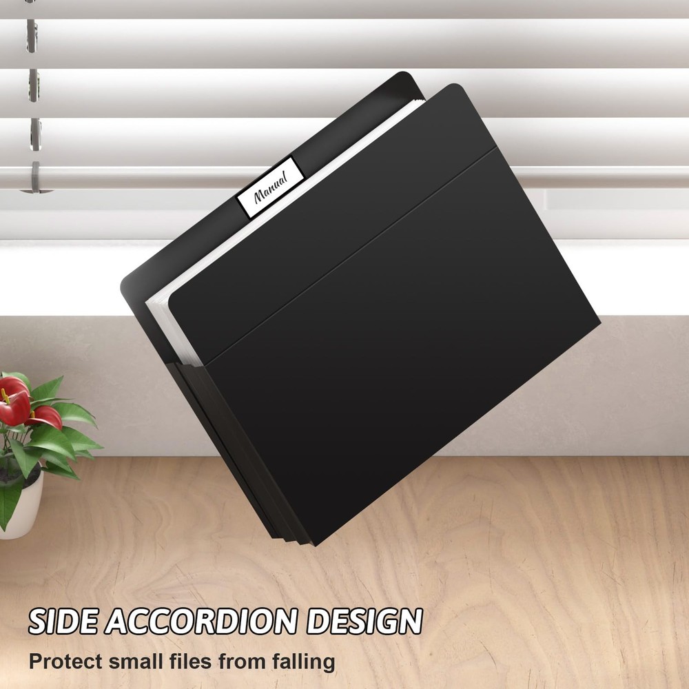 Plastic Expanding File Pockets Extra Capacity,5 Pack File Pockets Letter Size...