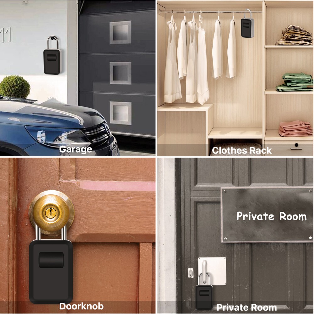 Key Lock Box Key Storage Safe Box Wall Mounted 4 Digit Combination Lock Security