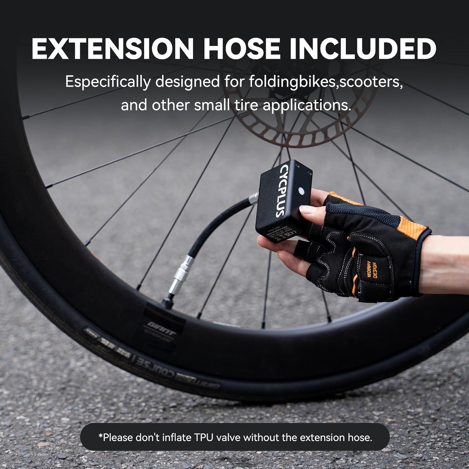 CYCPLUS AS2 Electric Bike Tire Pump 100PSI Mini Air Inflator Portable