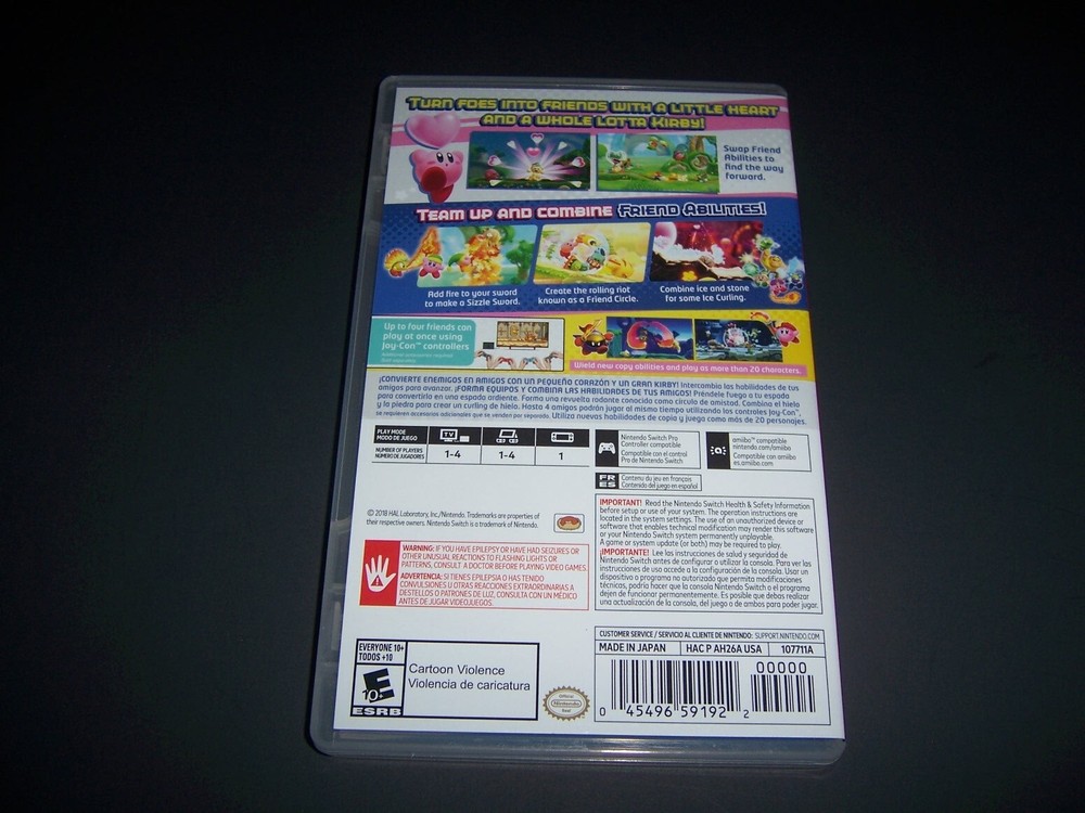 Authentic Replacement Case ONLY for KIRBY STAR ALLIES - Nintendo Switch Box