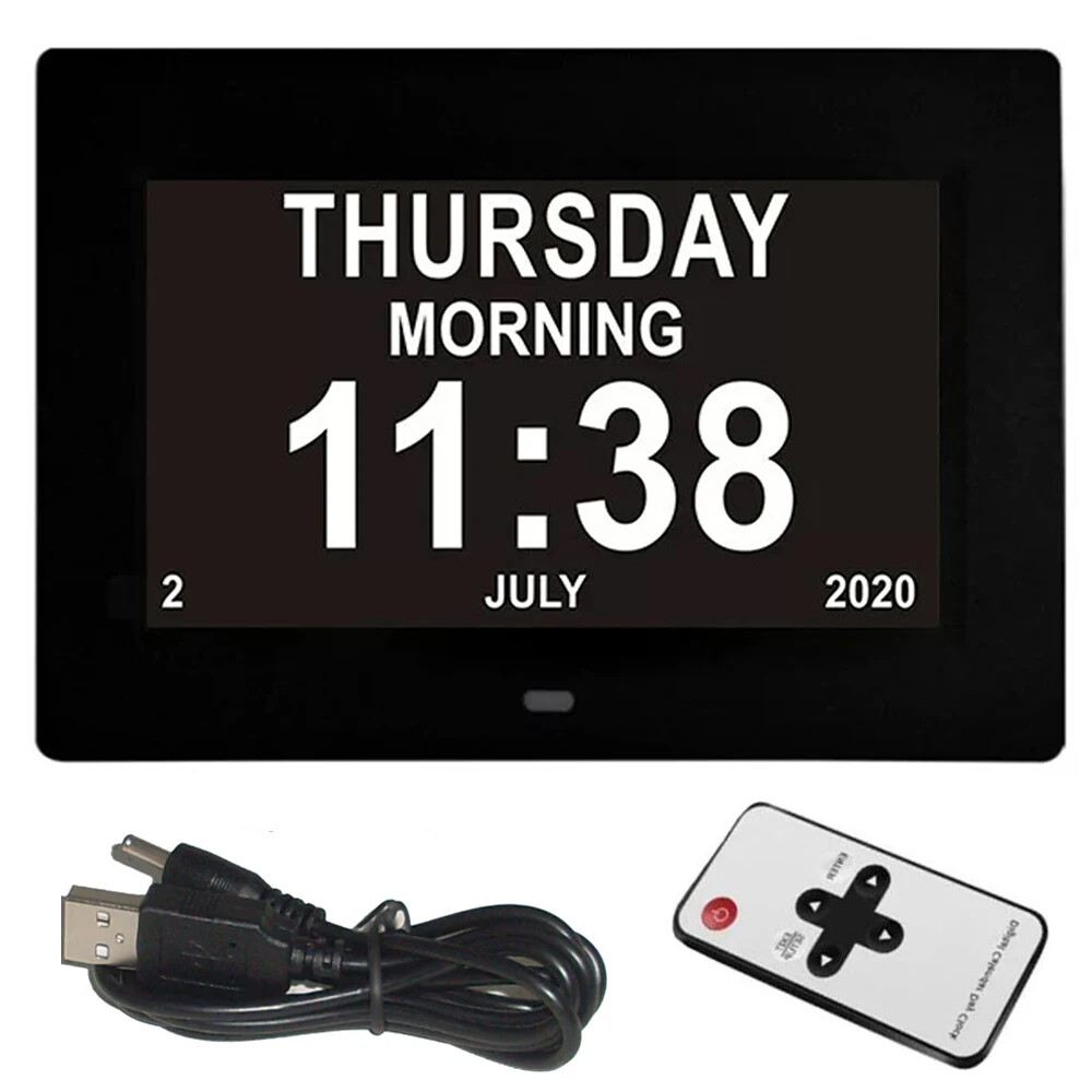 12 Alarms Digital LED Calendar Clock with Multi-Languages display.Time Reminder