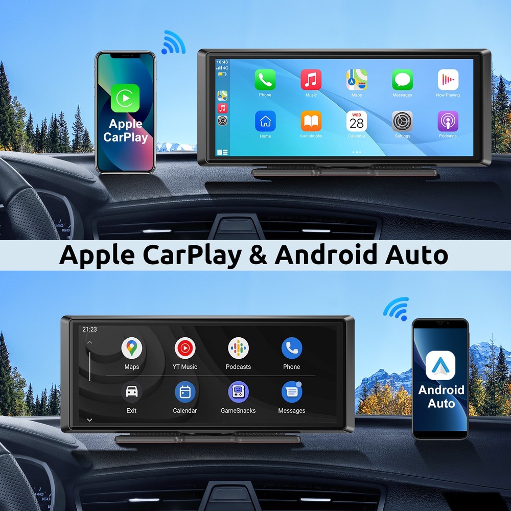 2025 Wireless Carplay Android Auto Screen for Car 8.1" IPS Portable Touch Screen