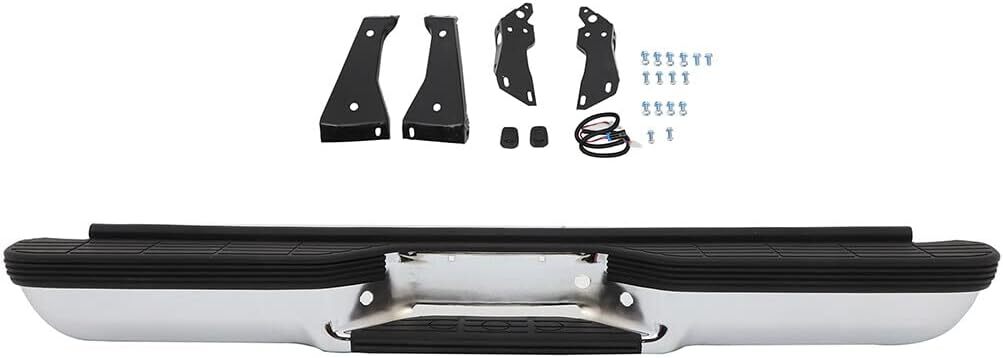 Rear Bumper For 1988-2000 Chevy Silverado GMC Sierra C/K 1500 2500 Chrome Steel