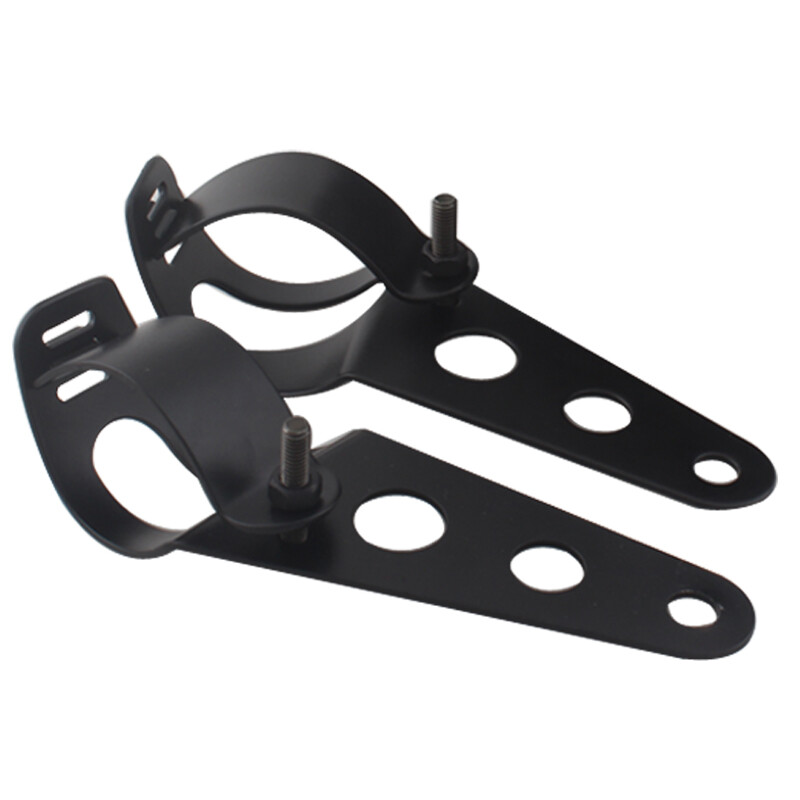 2x Black Headlight Mount Bracket Fork Ear Universal For Chopper Bobber 28mm-34mm