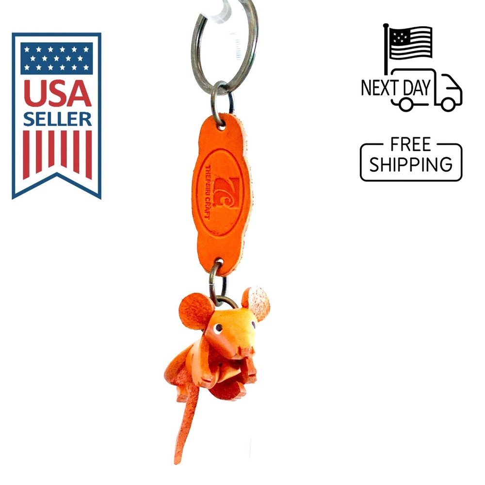 Mouse Handmade Leather Keyring