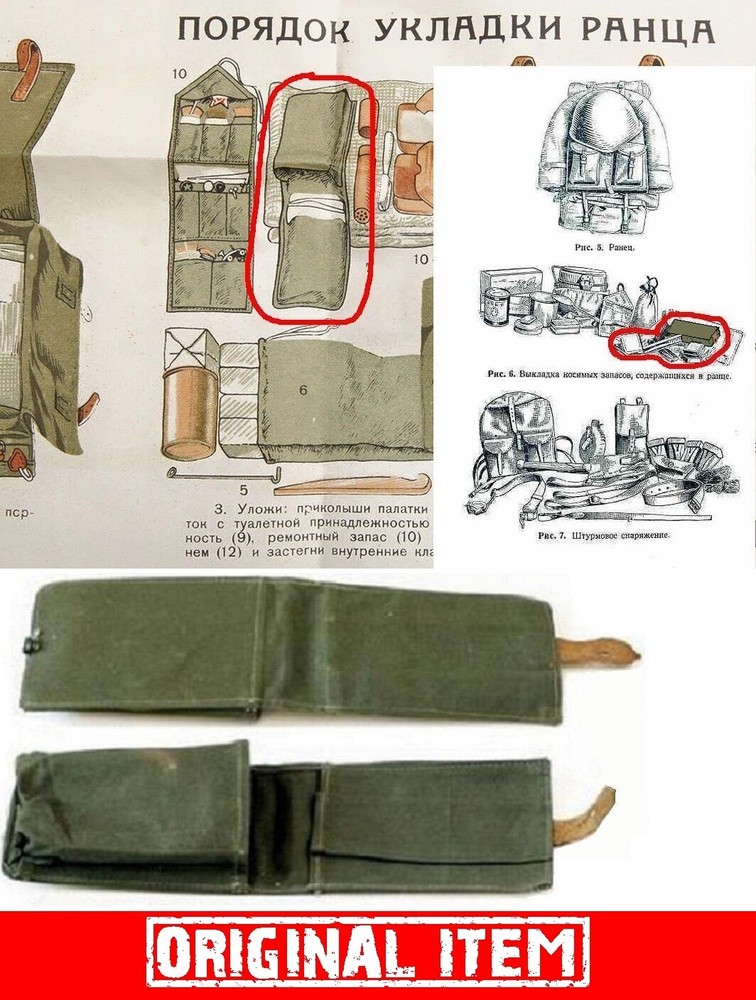 Toiletries bag #1 (model 1936?) cotton duck WW2 Soviet reproduction