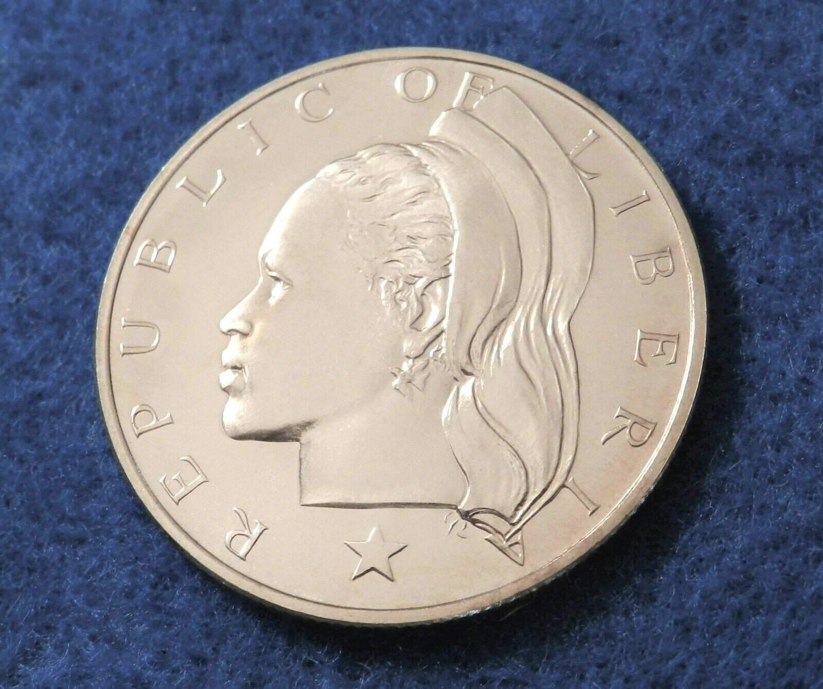 1968 Liberia 50 Cents - Gorgeous UNC Coin - Low Mintage - See Pictures