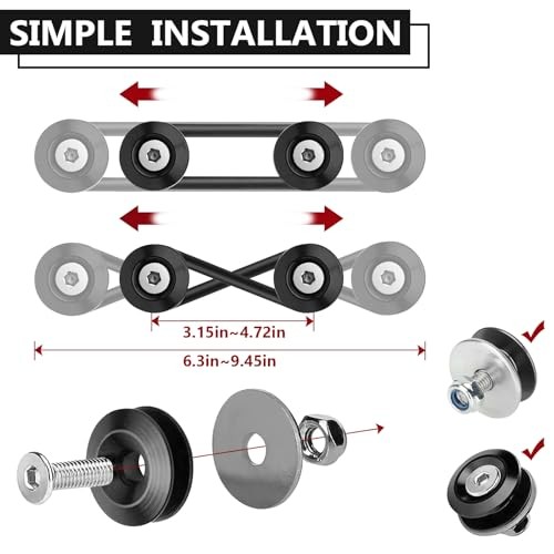 Universal Bumper Clips, Front Rear Bumper Quick Release Kit, Bumper black 2set