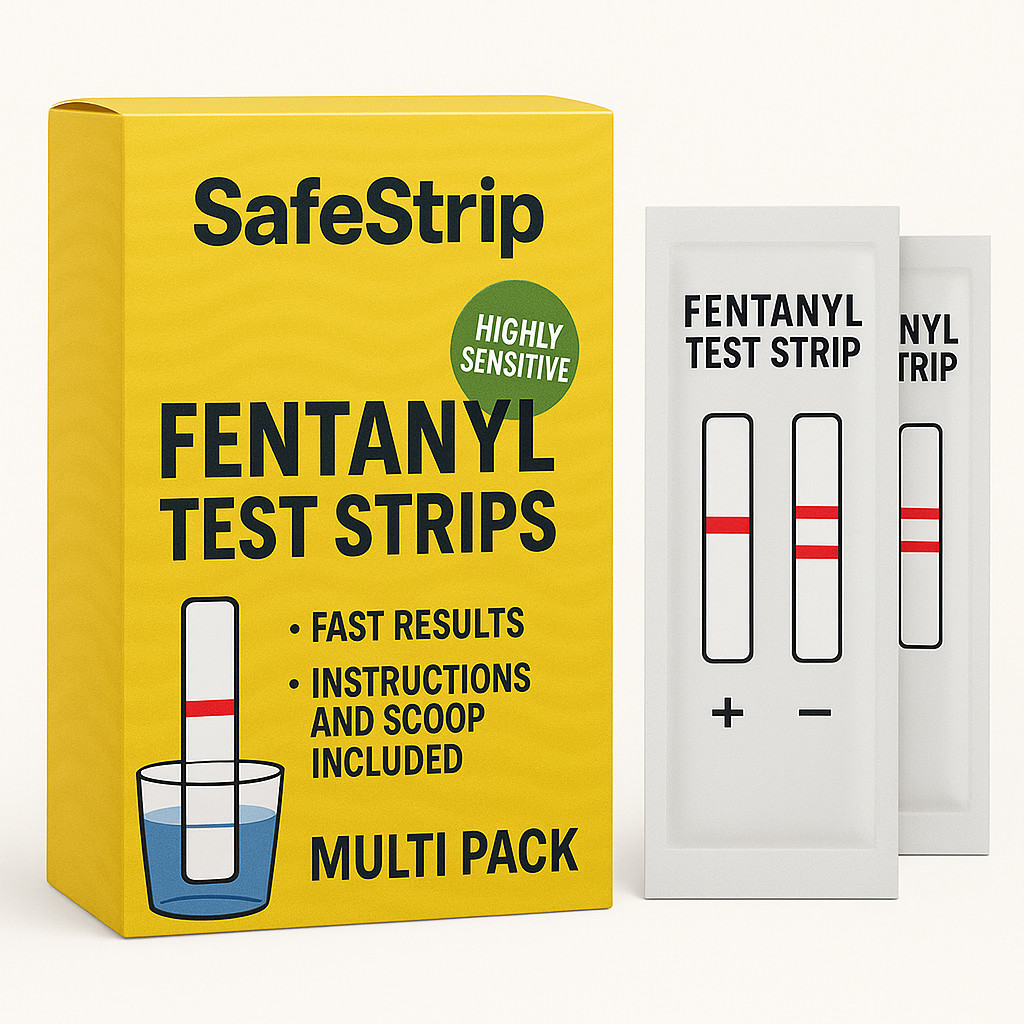 SafeStrip Fentanyl Home Drug Testing Strips - 100Pack with Scoop - Powder/Liquid