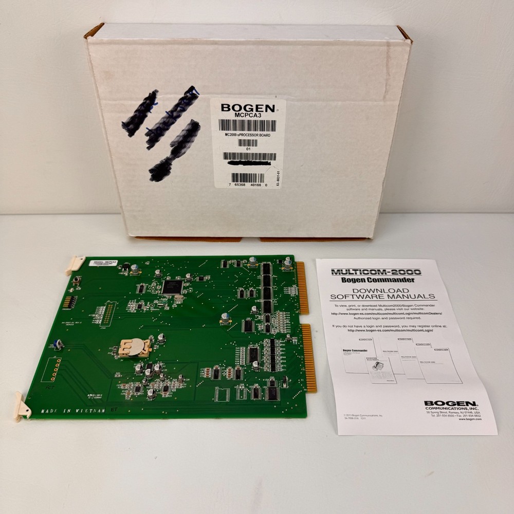 Bogen MCPCA3 Paging Control Card Module Multicom 2000 w/ Box and New Battery