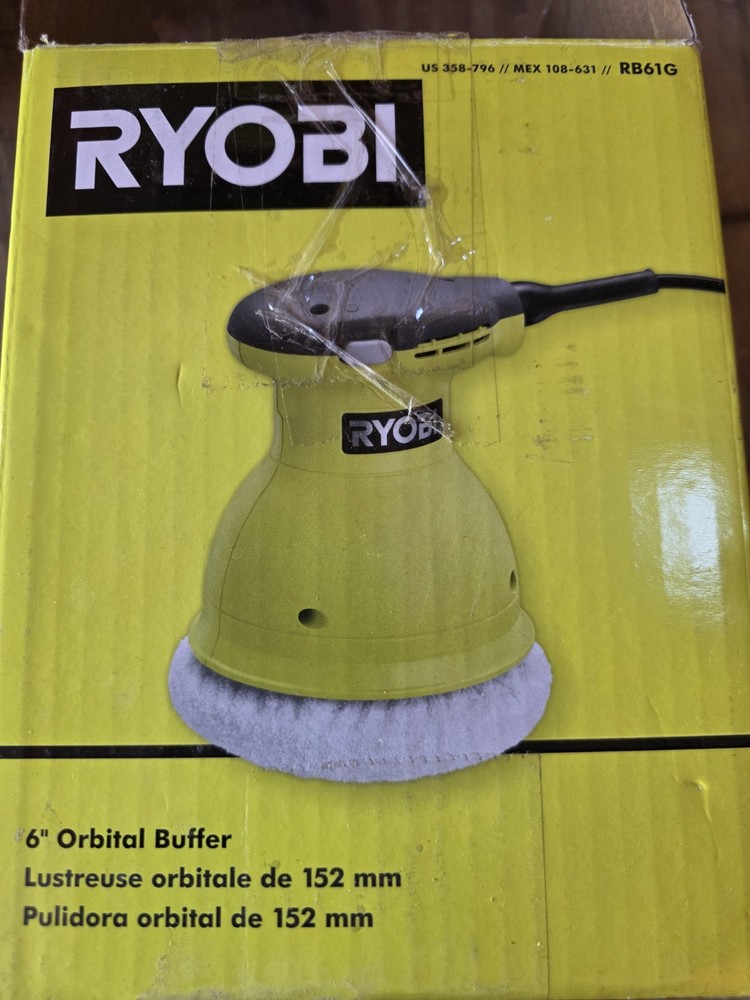 Ryobi 6" 120V Corded Orbital Buffer 4,600 OPM Compact Design