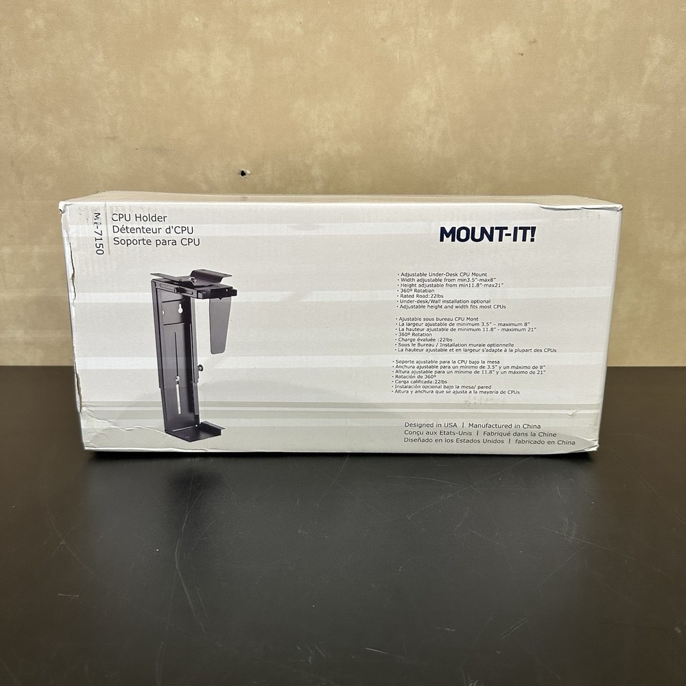 Mount-It MI-7150 CPU Under Desk Mount Computer Tower Holder