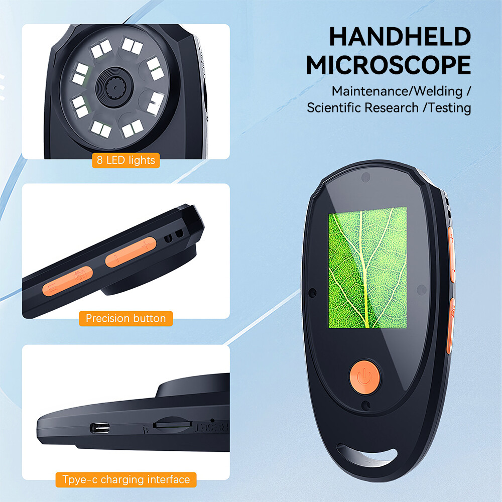 2-inch IPS Color Screen Handheld Digital Microscope 200w Pixel 500X Magnifier