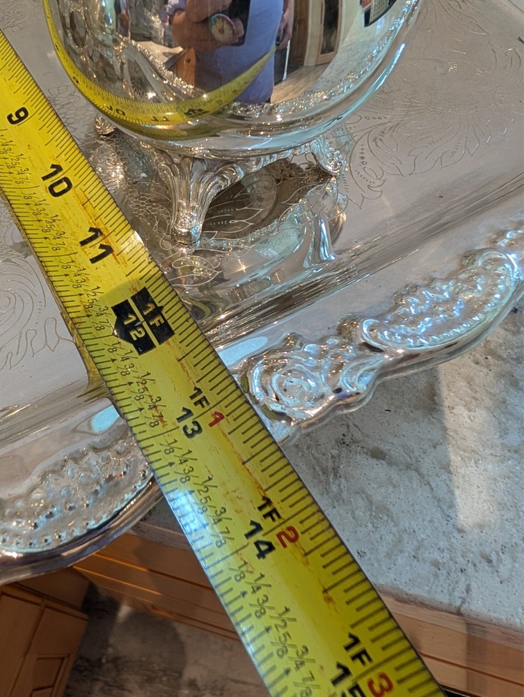 ELEGANCE IN SILVER 4-pc TEA and COFFEE SERVING SET plus SERVING TRAY!