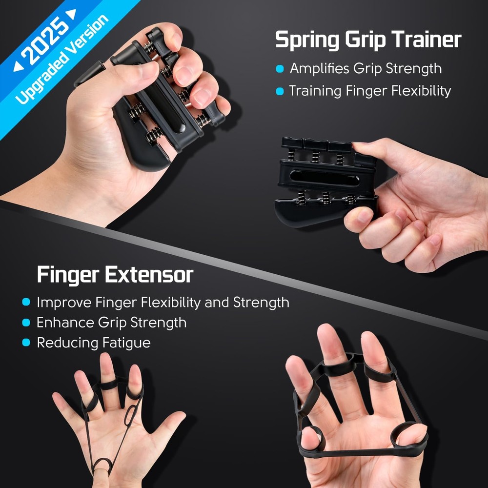 Grip Strength Tester Trainer - Hand Dynamometer Gray