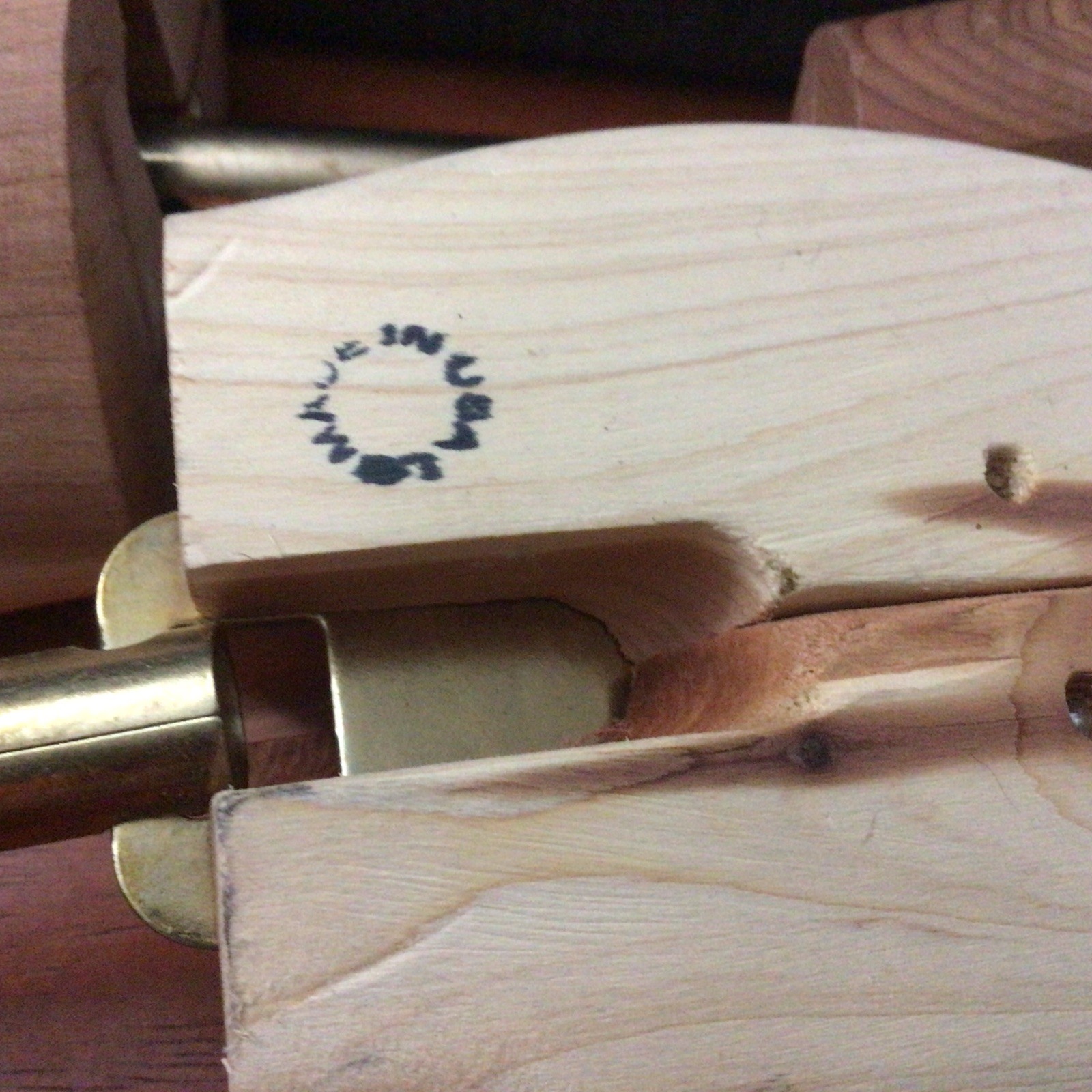 Cedar Shoe Horn Trees Woodlore Men’s Combination Split Toe Size L Made In USA