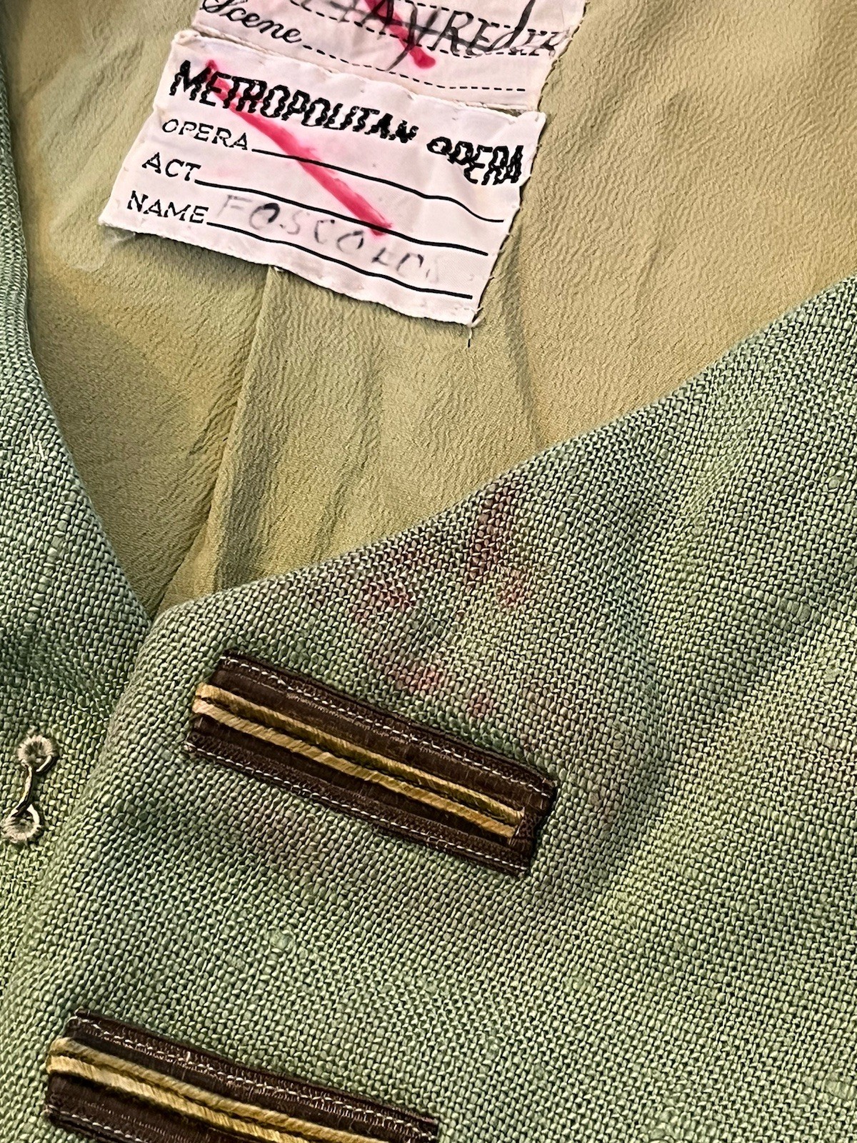 Vintage METROPOLITAN OPERA Met 50s Costume Department Karinska Theater Used Coat