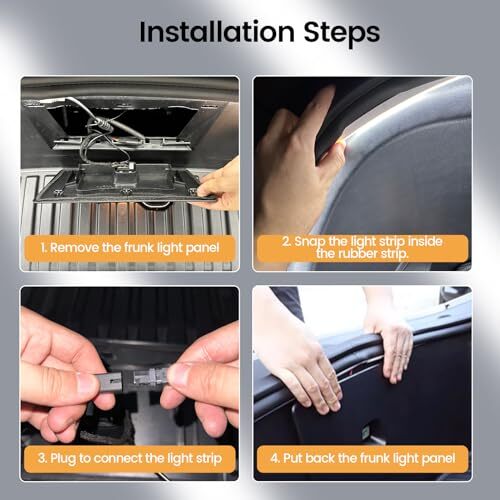 2022-2024 Tesla Model 3/Y Frunk Light Front Trunk LED Strip Light Kit, Ambient