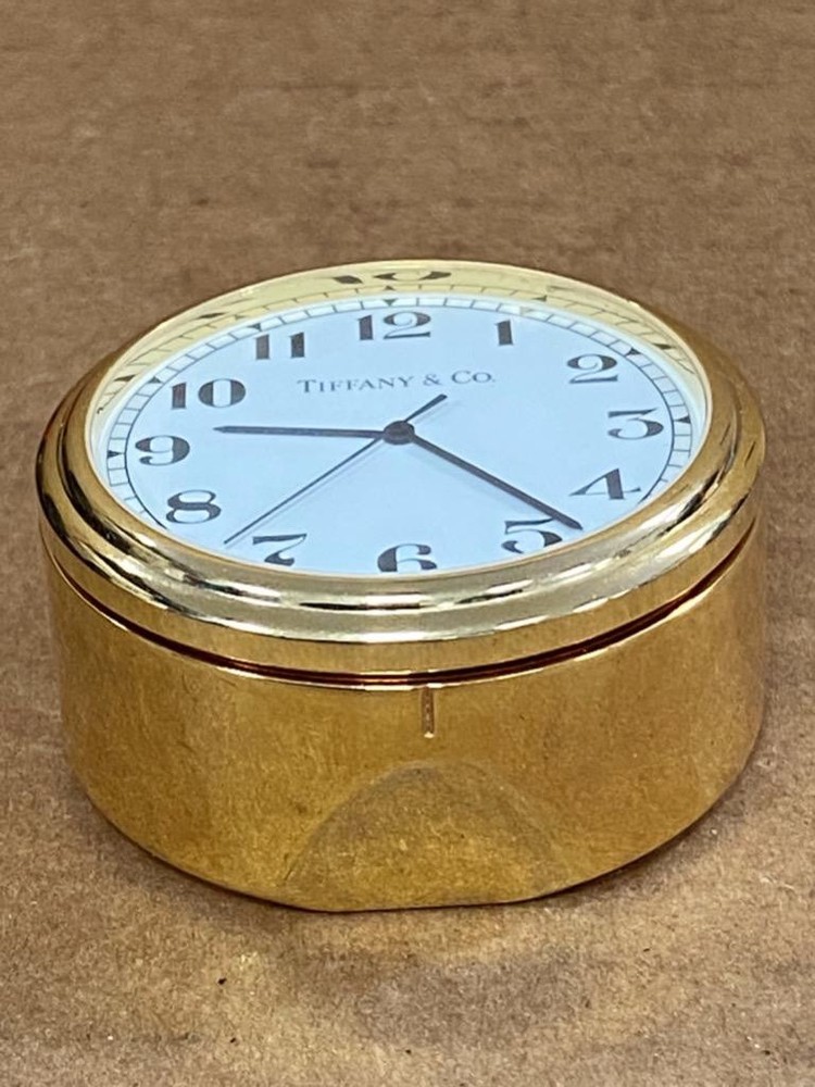 TIFFANY & CO 2" DESK CLOCK (NOT WORKING) USED.