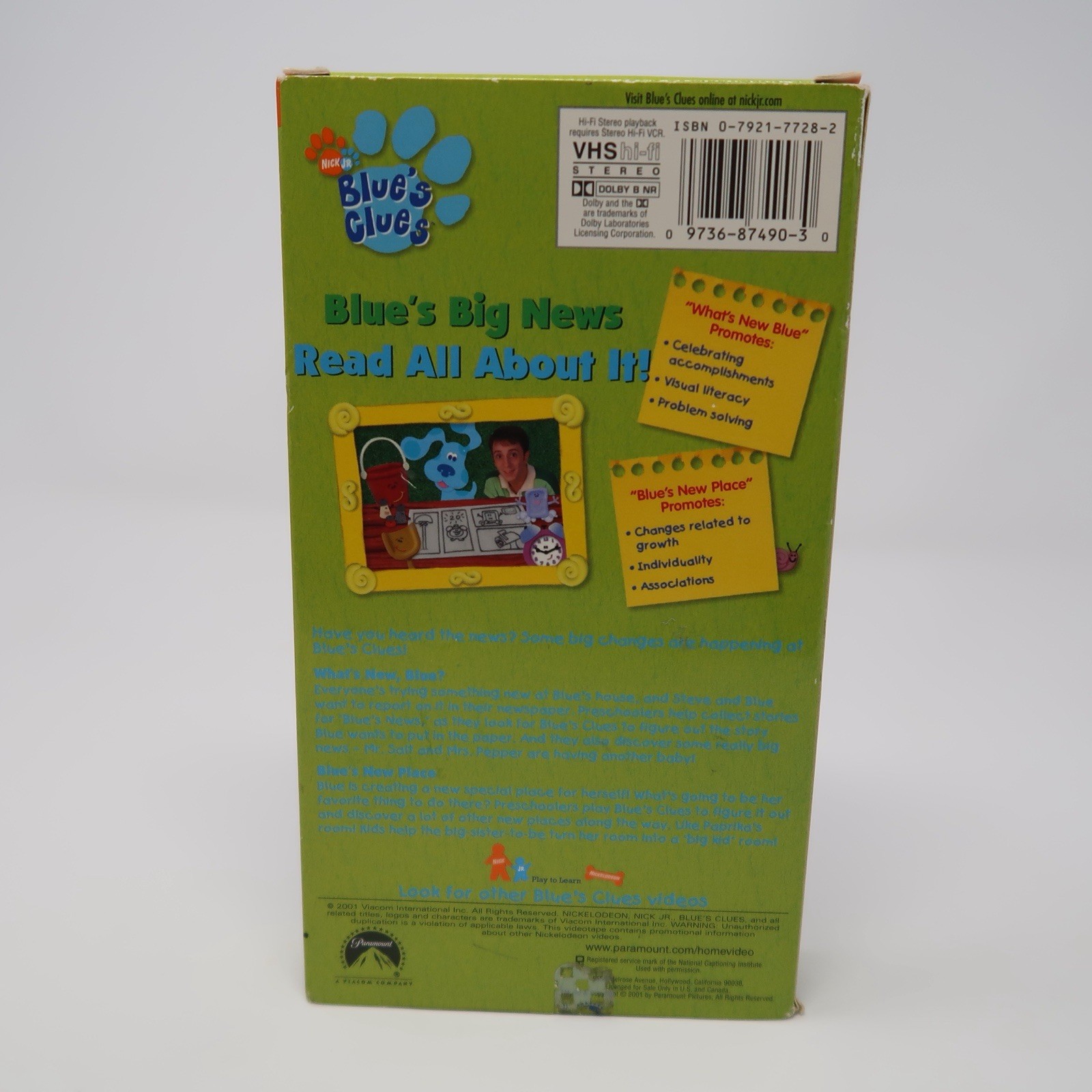 Nick Jr Blue’s Clues Big News Read All About It! VHS 2001 Nickelodeon Cartoon