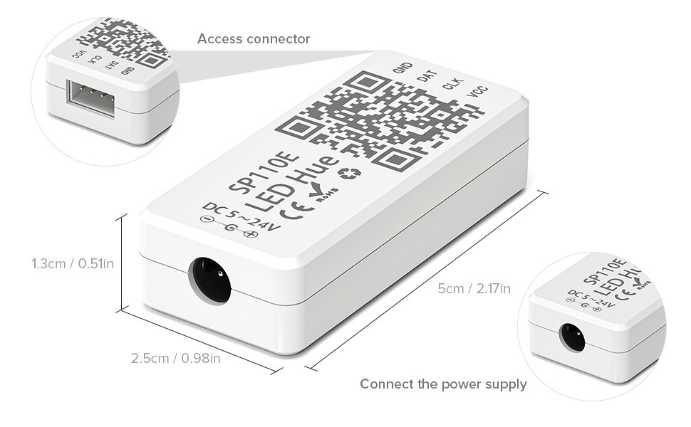 WS2812B WS2811 Addressable LED Bluetooth Controller iOS Android App Wireless