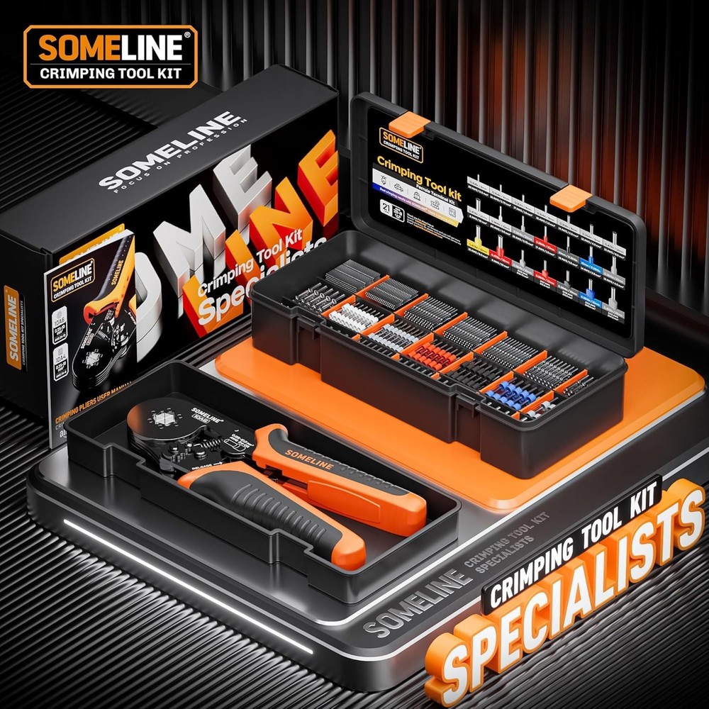 Professional Hexagonal Crimping Tool and 21 Ferrules for Precise Connections