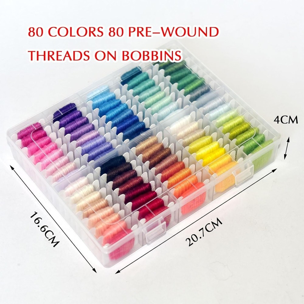 Friendship Bracelet String Kit String Bracelet Making Kit with 80 Skeins Embr...
