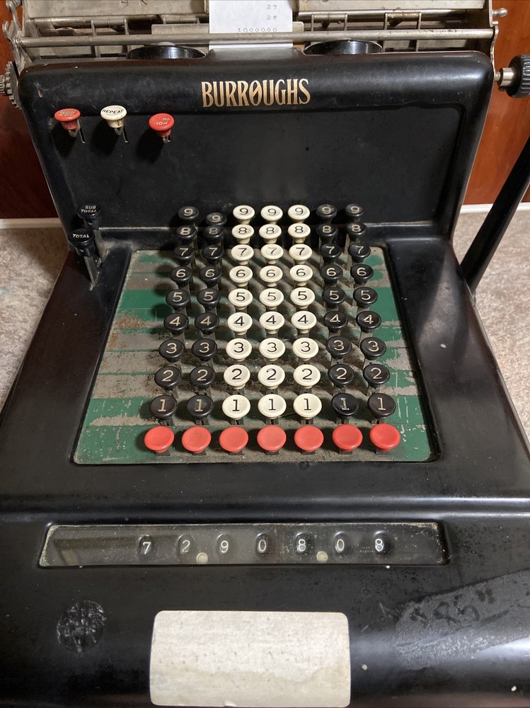 Antique Burroughs Mechanical Adding Machine