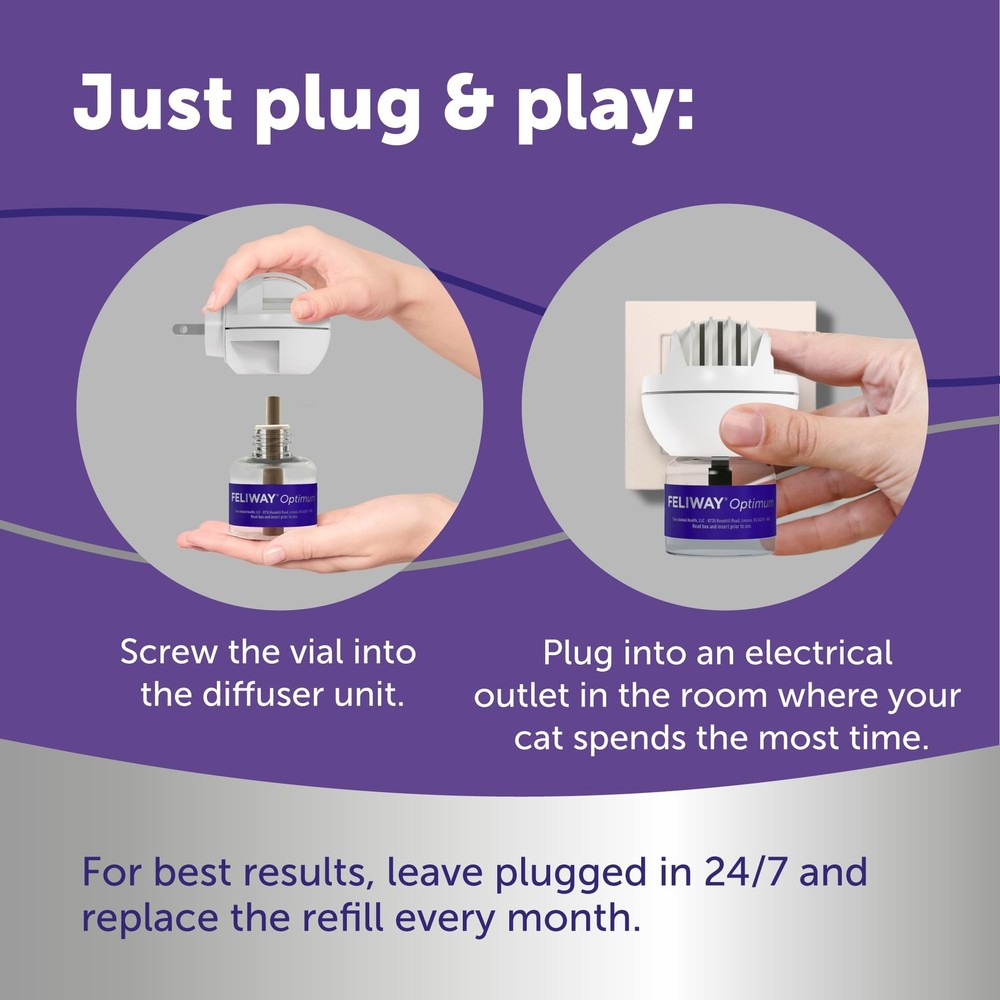 FELIWAY® Optimum 30 Day Cat Calming Plug In Pheromone 1 Pack, Translucent