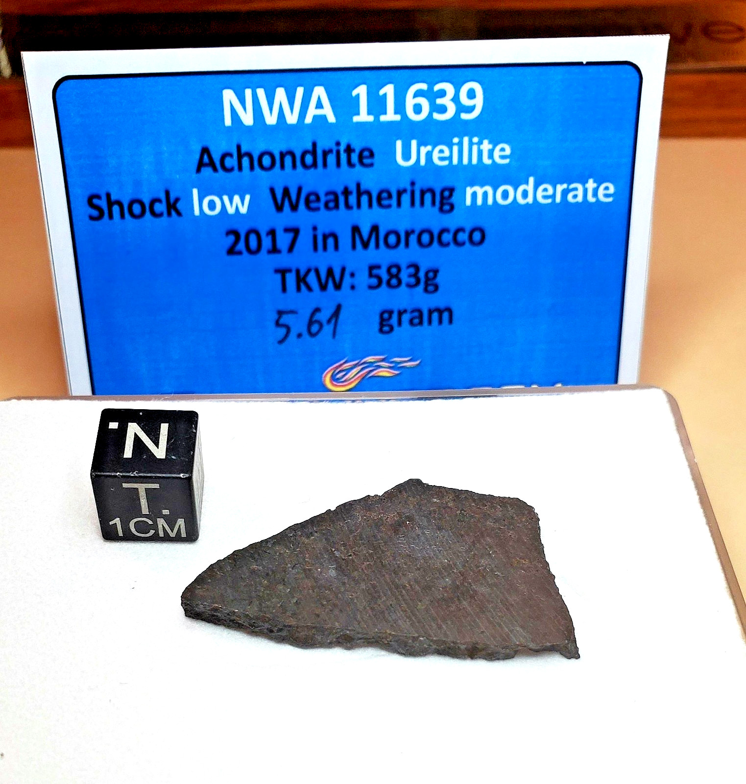 NWA 11639 ~ Achondrite Ureilite Slice ~ Graphite / Diamond Aggregates ~ 5.61 g