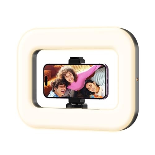 Rechargeable Ring Light Without Stand, Cordless Square Ring Light for 360